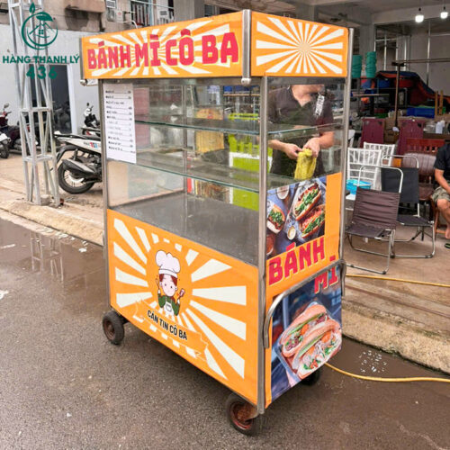 Xe Inox Cũ Kèm Tủ Kính Trưng Bày Giá Rẻ 4 quay xe inox cu 1