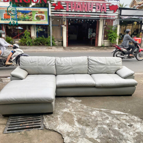 Ghế Sofa Góc L Bọc Da Thật Cũ Giá Tốt 3 sofa cu 139