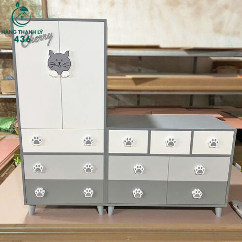 Tủ Áo Trẻ Em Nhiều Ngăn Hình Thú Mới 99% (Nhiều Màu) 4 tu ao tre em thanh ly 3