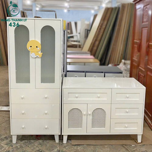 Tủ Áo Cho Bé Kiểu Dáng Hiện Đại Mới 99% (Nhiều Màu) 9 tu ao tre em thanh ly 5