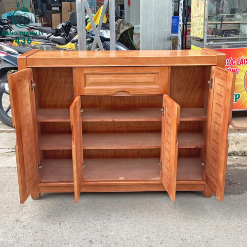 Tủ Đựng Giày Gỗ Tự Nhiên 4 Cánh Đẹp Mới 99% 4 tu giay dep thanh ly 8