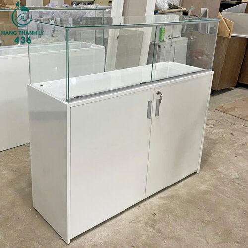 Tủ Trưng Bày 1M2 Màu Trắng Đẹp Mới 99% 4 tu kinh trung bay 3