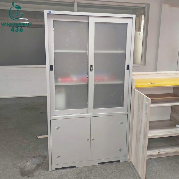 Tủ Hồ Sơ Sắt Hoà Phát Cũ 2 Cánh Trượt Hàng Đẹp (2) Tu Ho So Sat Hoa Phat Cu 2 Canh Truot Hang Dep 2