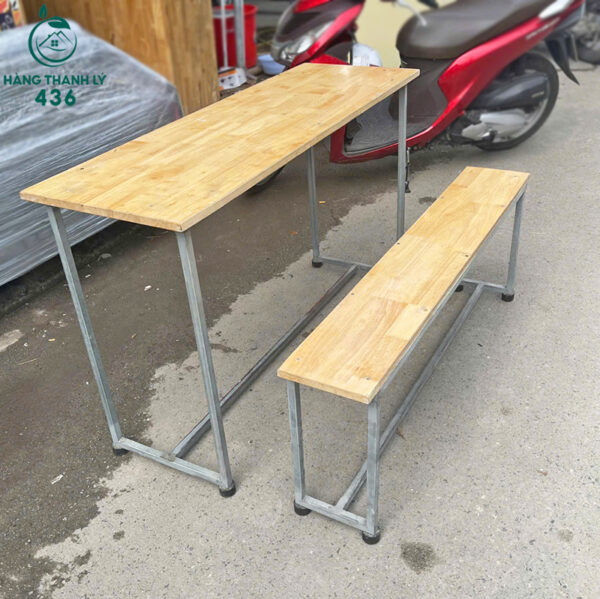 ban ghe hoc sinh cu mat go khung kim loai hien dai 1