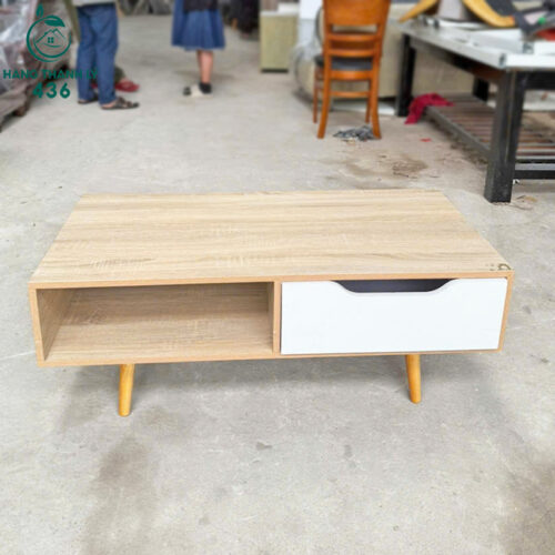 Bộ Sofa Góc L Nhỏ Gọn Cũ 1M4x1M8 Có Tay Màu Xanh 6 ban tra sofa thanh ly 1