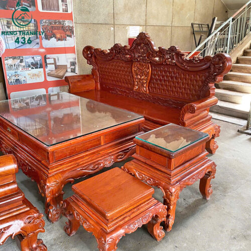 Bộ Bàn Ghế Gỗ Cũ Phong Cách Hoàng Gia Cao Cấp 7 bo ban ghe go cu phong cach hoang gia 6
