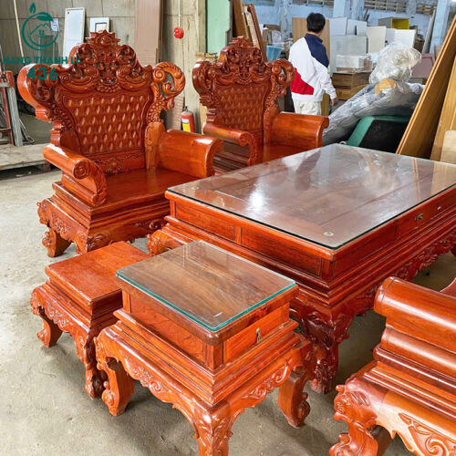 Bộ Bàn Ghế Gỗ Cũ Phong Cách Hoàng Gia Cao Cấp 14 bo ban ghe go cu phong cach hoang gia 7