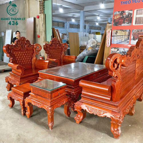 Bộ Bàn Ghế Gỗ Cũ Phong Cách Hoàng Gia Cao Cấp 12 bo ban ghe go cu phong cach hoang gia 9
