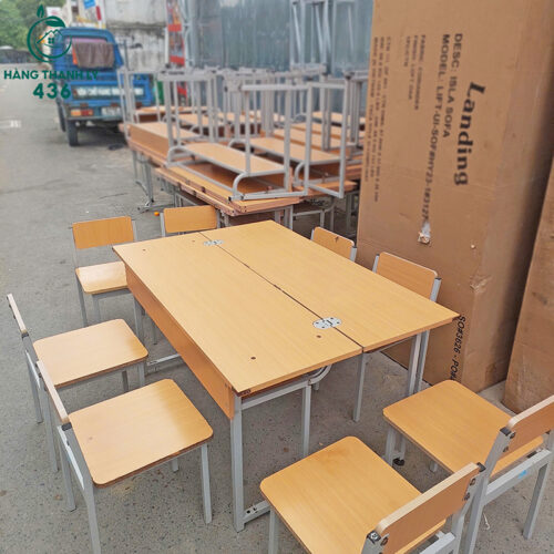 Bộ Bàn Ghế Học Sinh Cũ 1M2x80CM Gấp Gọn 6 bo ban ghe hoc sinh cu gap gon 4