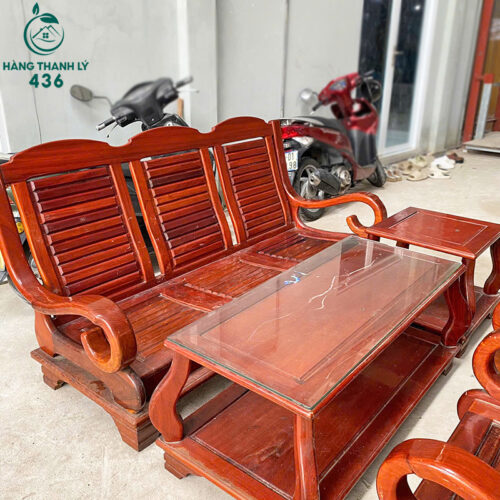 Bộ Bàn Ghế Salon Gỗ Cũ 1M78x65CM Hàng Đẹp 6 bo ban ghe salon go cu 1m78x65cm hang dep 1