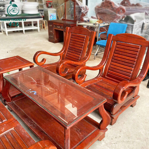 Bộ Bàn Ghế Salon Gỗ Cũ 1M78x65CM Hàng Đẹp 5 bo ban ghe salon go cu 1m78x65cm hang dep 2