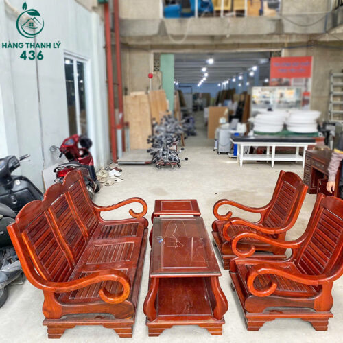 Bộ Bàn Ghế Salon Gỗ Cũ 1M78x65CM Hàng Đẹp 4 bo ban ghe salon go cu 1m78x65cm hang dep 3