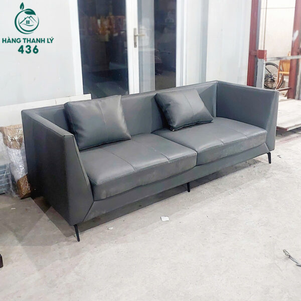 bo ghe sofa cu boc da 2m2x80cm mau xam 1