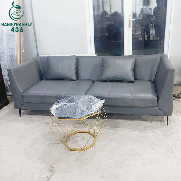 bo ghe sofa cu boc da 2m2x80cm mau xam 2