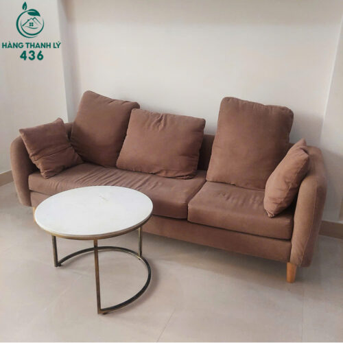 Bộ Sofa Cũ Bọc Vải Màu Nâu 2Mx70CM Giá Tốt 3 bo sofa cu boc vai mau nau 2mx70cm 2