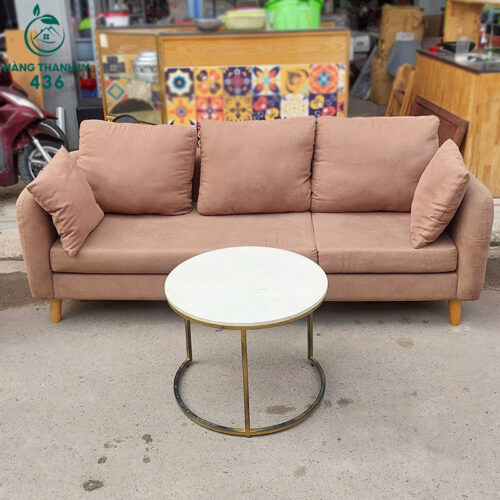 Bộ Sofa Cũ Bọc Vải Màu Nâu 2Mx70CM Giá Tốt 4 bo sofa cu boc vai mau nau 2mx70cm 3