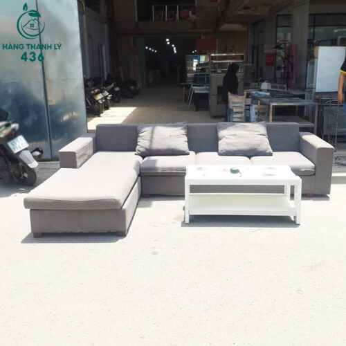 Bộ Sofa Góc L Cũ Màu Xám 2M9x1M8 Hiện Đại 4 bo sofa goc l cu mau xam 2m9x1m8 hien dai 3