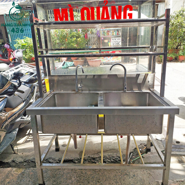 bon rua inox cong nghiep cu 2 ngan 1m2x1m5 rong rai 1