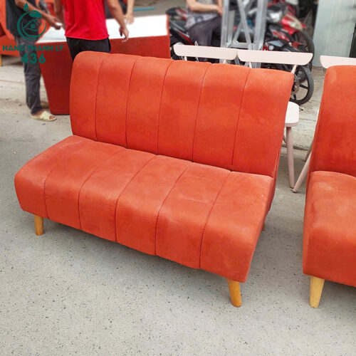 Ghế Sofa Cafe Cũ Màu Cam Bọc Vải Đẹp Mắt (Nhiều Mẫu) 4 ghe sofa cafe cu mau cam boc vai dep mat 4