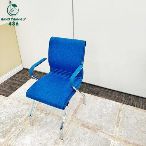 ghe van phong cu chan kim loai mau xanh dep mat 1