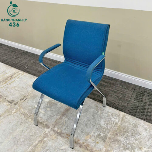 ghe van phong cu chan kim loai mau xanh dep mat 2