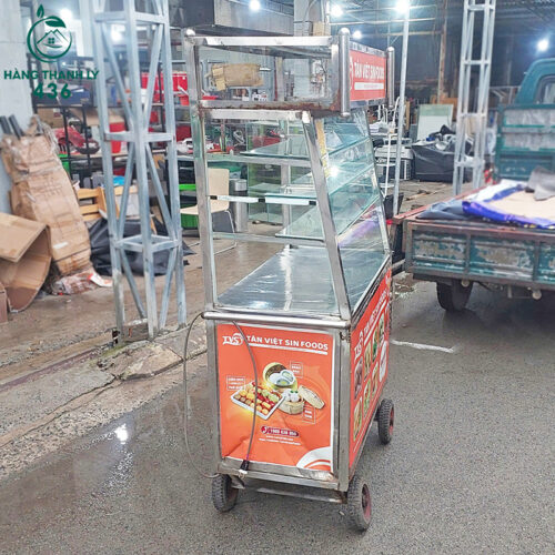Quầy Bán Đồ Ăn Cũ Bằng Inox Có Bánh Xe Giá Rẻ 4 quay ban do an cu bang inox co banh xe gia re 1