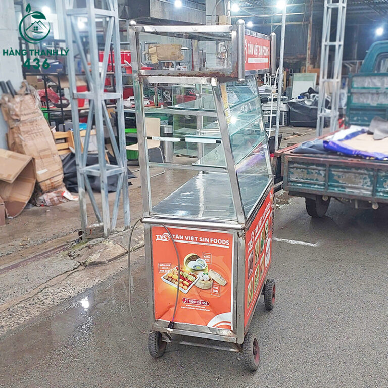 quay ban do an cu bang inox co banh xe gia re 1