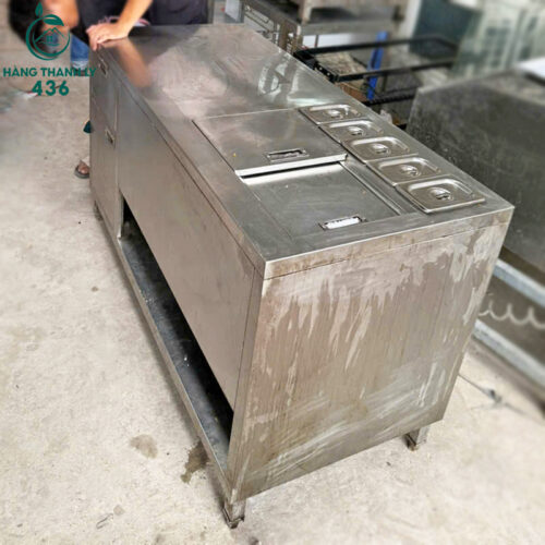 Quầy Pha Chế Inox Cũ Có Thùng Đá 1M45x70CM Tiện Lợi 4 quay pha che inox cu co thung da 1m45x70cm 3