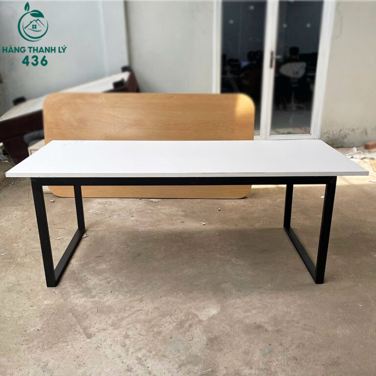 thanh ly ban lam viec 90cmx2m mau trang 3