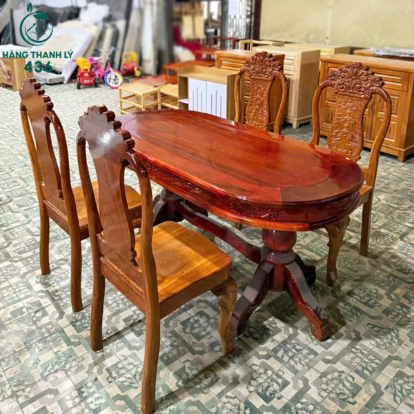 thanh-ly-bo-ban-an-go-do-4-ghe-cham-khac (1) thanh ly bo ban an go do 4 ghe cham khac 1