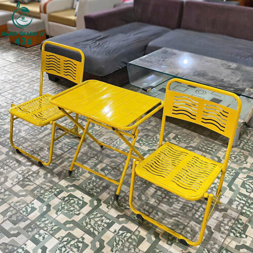thanh ly bo ban ghe cafe via he mau vang moi 99 3