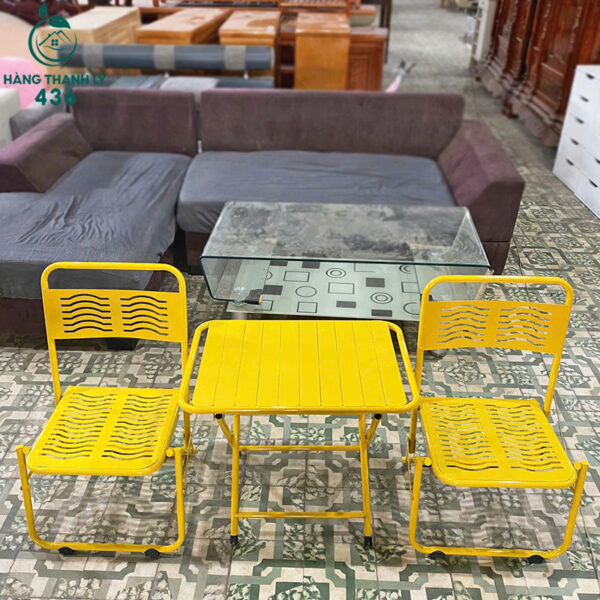 thanh ly bo ban ghe cafe via he mau vang moi 99 6