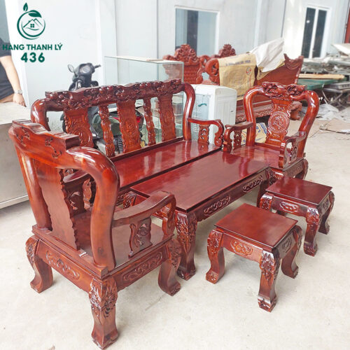 Thanh Lý Bộ Salon Gỗ Tay 10 Phúc Lộc Thọ Mới 99% 4 thanh ly bo salon go tay 10 phuc loc tho moi 99 3