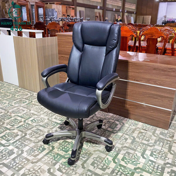 thanh ly ghe giam doc boc da den chan xoay kim loai moi 99 3 1