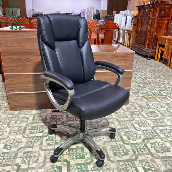 thanh ly ghe giam doc boc da den chan xoay kim loai moi 99 4 1