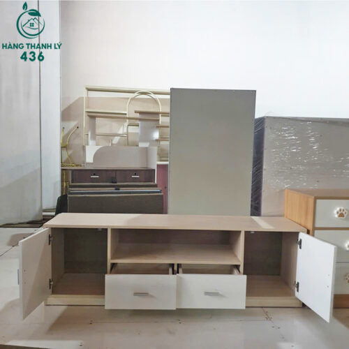 Thanh Lý Kệ Tivi Gỗ 1M6x50CM Có Ngăn Tủ Mới 99% 7 thanh ly ke tivi go 1m6x50cm 1