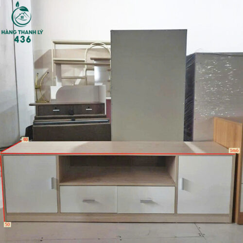 Thanh Lý Kệ Tivi Gỗ 1M6x50CM Có Ngăn Tủ Mới 99% 5 thanh ly ke tivi go 1m6x50cm 3