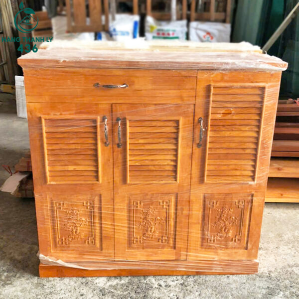 thanh ly tu giay go 3 canh co ngan keo moi 99 1