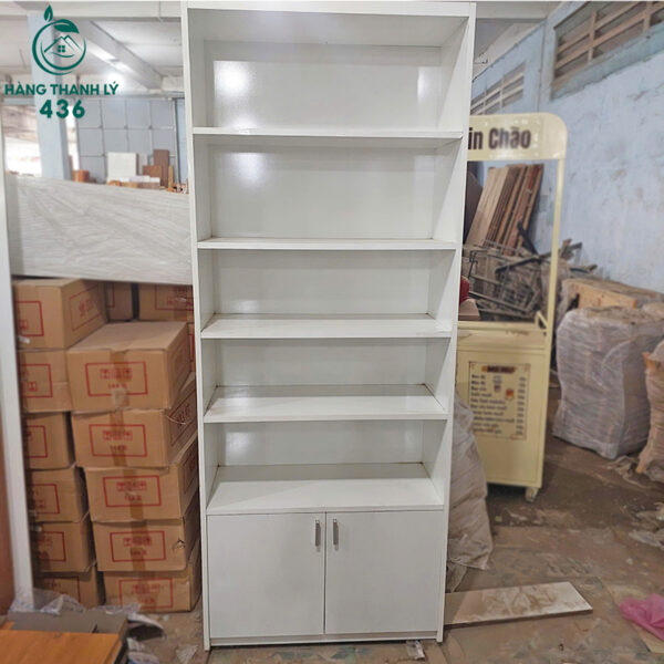 thanh ly tu ke go mau trang 80cmx2m 1