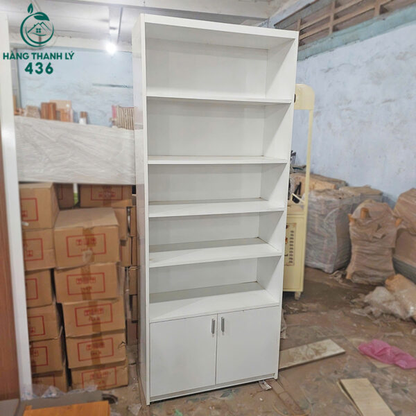 thanh ly tu ke go mau trang 80cmx2m 2