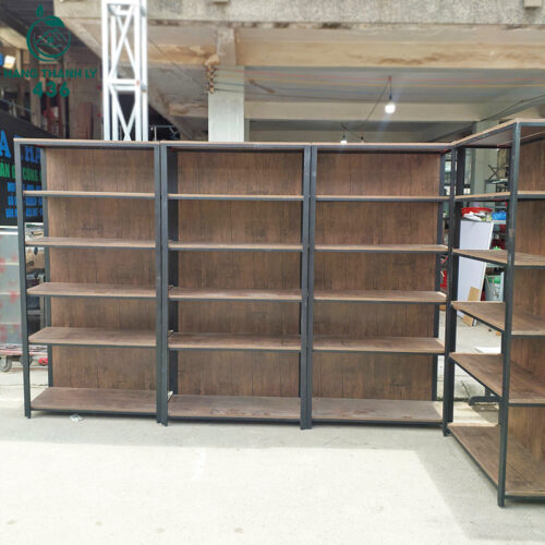 Tủ Kệ Trưng Bày Gỗ Cũ 2Mx40CM Khung Kim Loại (Nhiều Kích Thước) 4 tu ke trung bay go cu 2mx40cm khung kim loai 3