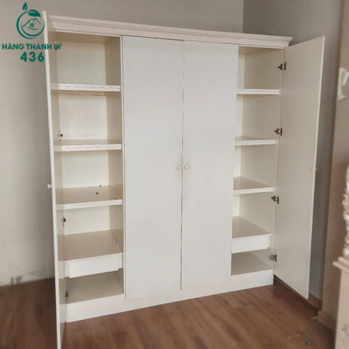 Tủ Quần Áo Cũ 4 Cánh 1M8x2M1 Màu Trắng Hiện Đại 4 tu quan ao cu 4 canh 1m8x2m1 5