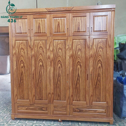 Tủ Quần Áo Gỗ Cũ 5 Cánh Nhiều Ngăn Hiện Đại 5 tu quan ao go cu 5 canh nhieu ngan hien dai 2