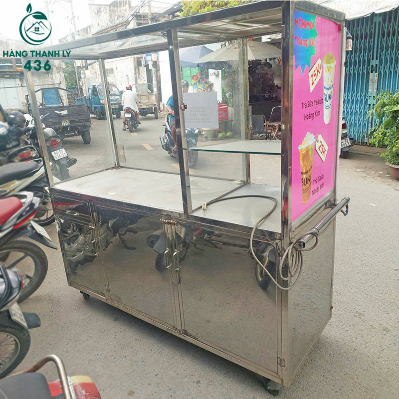 Xe Bán Hàng Cũ Bằng Inox Có Gắn Bánh Xe Tiện Lợi xe-ban-hang-cu-bang-inox-co-gan-banh-xe-tien-loi-3 Xe Bán Hàng Cũ Bằng Inox Có Gắn Bánh Xe Tiện Lợi