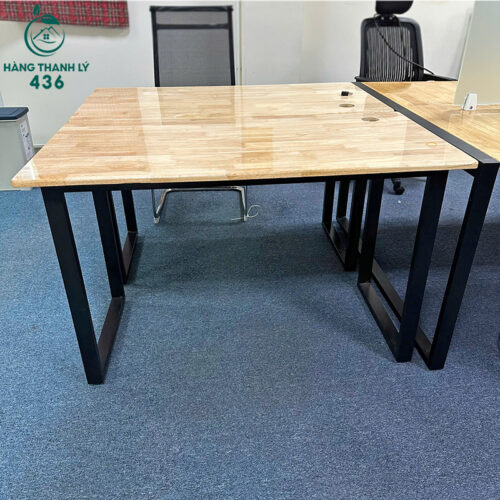 Bàn Làm Việc Cũ 1M2x60CM Mặt Gỗ Chân Sắt Chữ U 4 ban lam viec cu 1m2x60cm mat go chan sat chu u 3