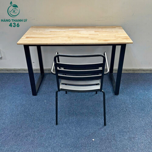 Bàn Làm Việc Cũ 1M2x60CM Mặt Gỗ Chân Sắt Chữ U 5 ban lam viec cu 1m2x60cm mat go chan sat chu u 4