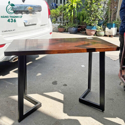 Bàn Làm Việc Cũ Mặt Gỗ Chân Sắt Kiểu Dáng Độc Đáo 5 ban lam viec cu mat go chan sat kieu dang doc dao 4