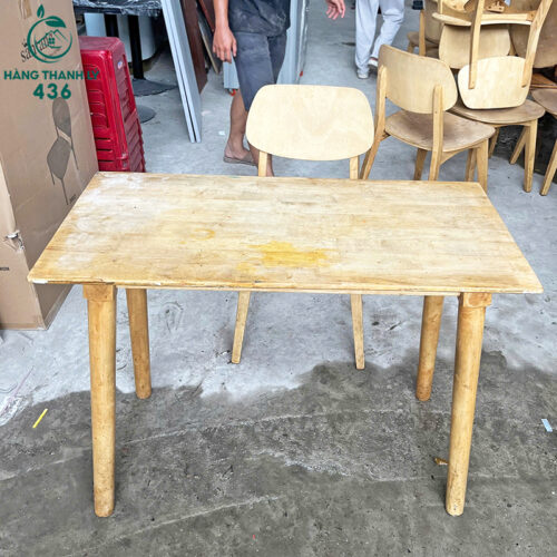 Bàn Quán Ăn Gỗ Cũ Màu Sáng Còn Dùng Tốt Giá Rẻ 4 ban quan an go cu mau sang con dung tot gia re 4