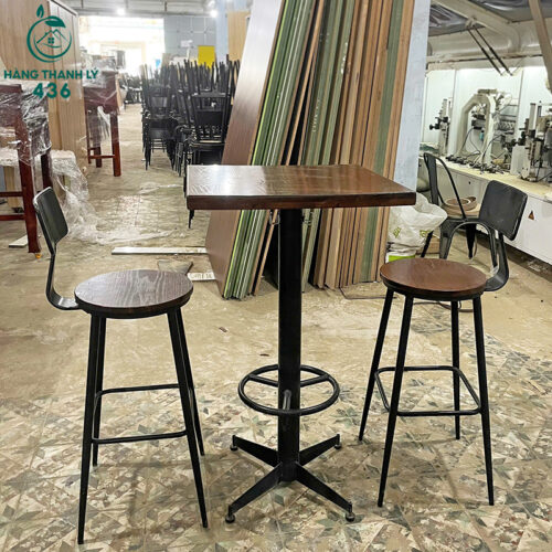 Bộ Bàn Ghế Bar Gỗ Cũ Chân Cao Số Lượng Nhiều 10 bo ban ghe bar go cu chan cao so luong nhieu 7