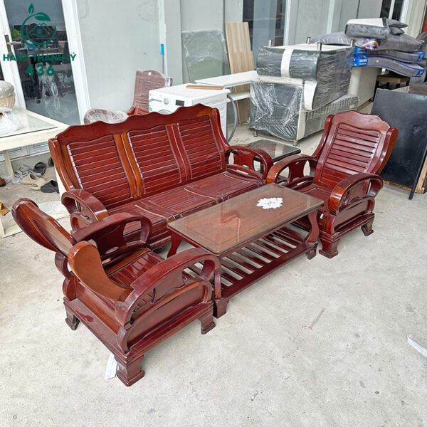 bo ban ghe salon go cu kieu dang don gian gia tot 2